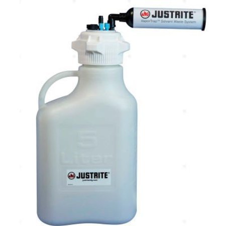 JUSTRITE Justrite 12821 VaporTrap„¢ Carboy With Filter, HDPE, 20-Liter, 8 Ports 12821